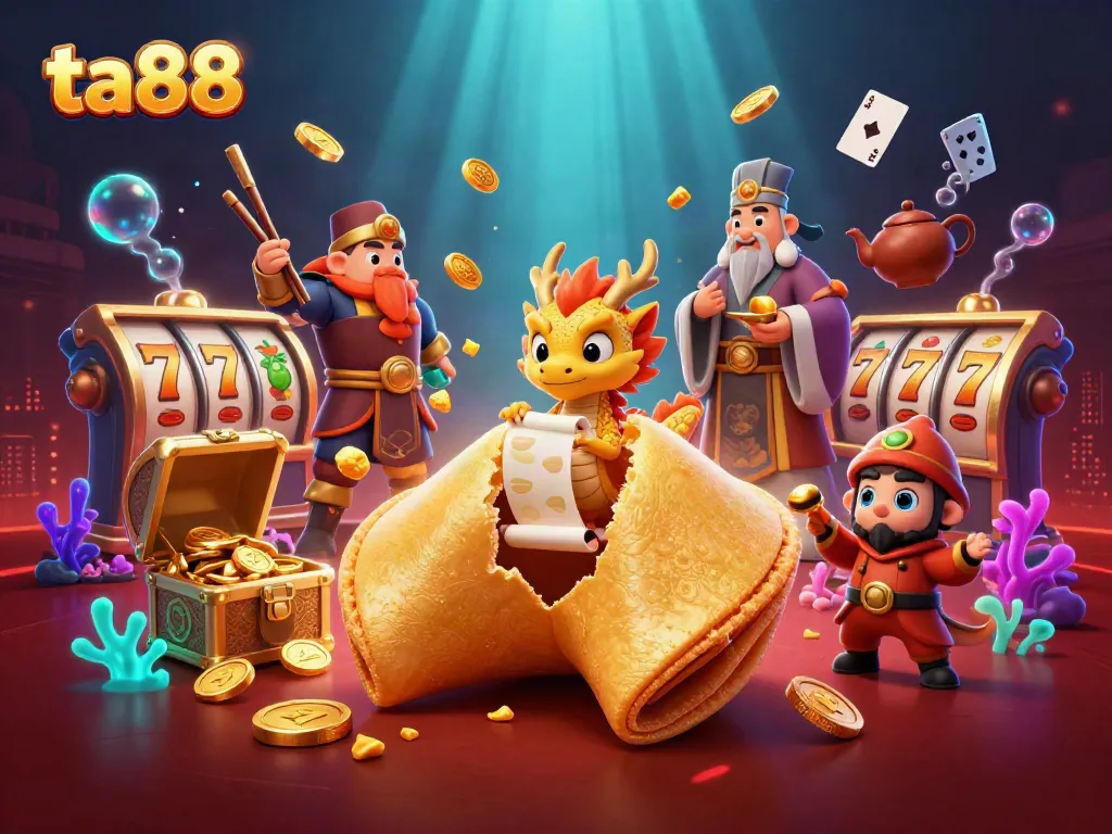 Play at ta88 for thrilling slots and jackpot rewards, featuring a mystical casino scene.