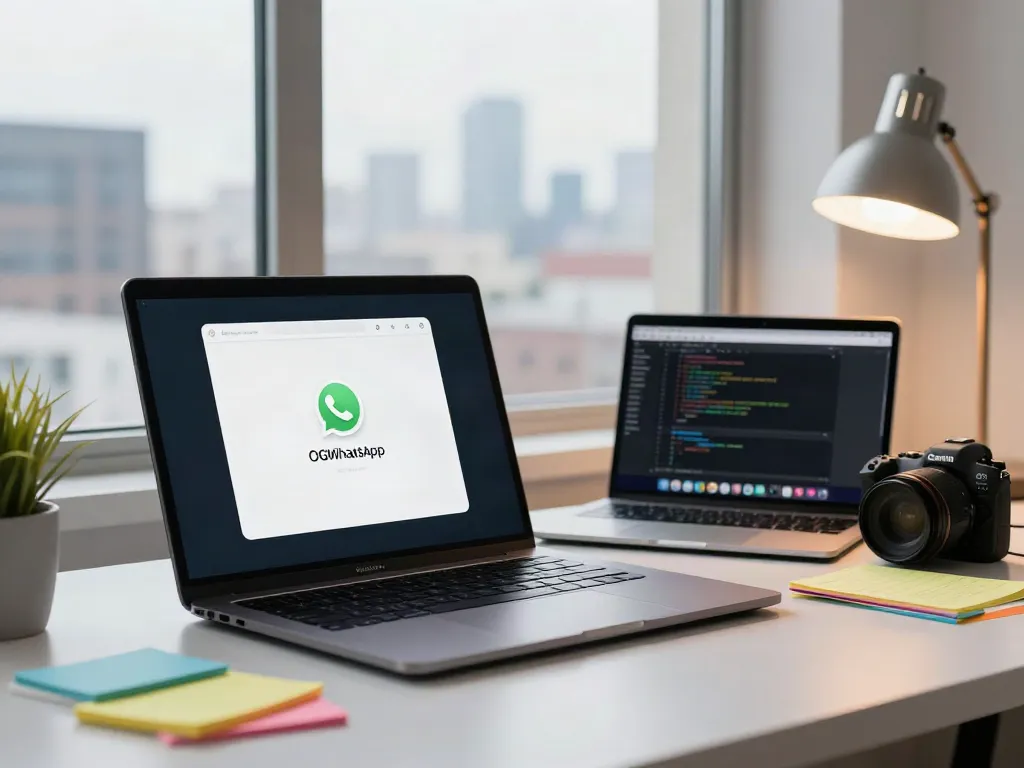Explore OGWhatsApp features in a modern workspace setup.